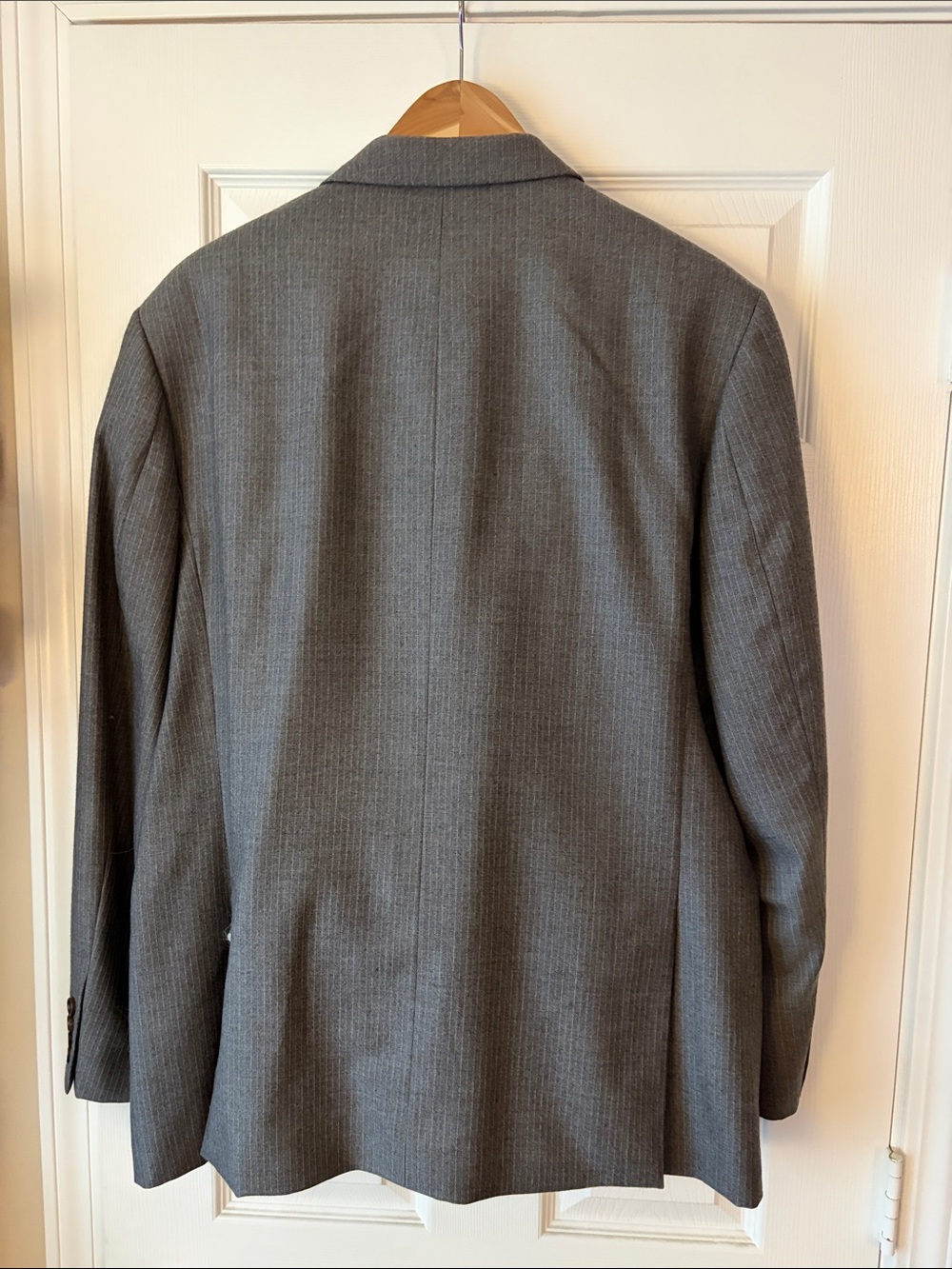 2 piece suit 44R J. Crew Factory Gray Pinstripe Men's Blazer with 36x32 pants! - Picture 4 of 7